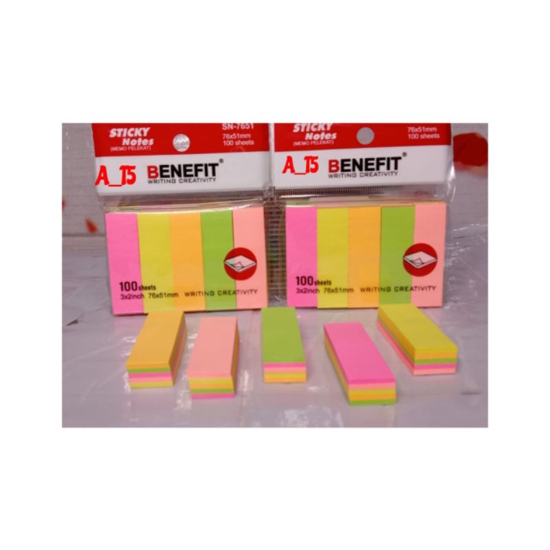 Sticky Notes Benefit multicolor 5 &amp; 3 warna Campur