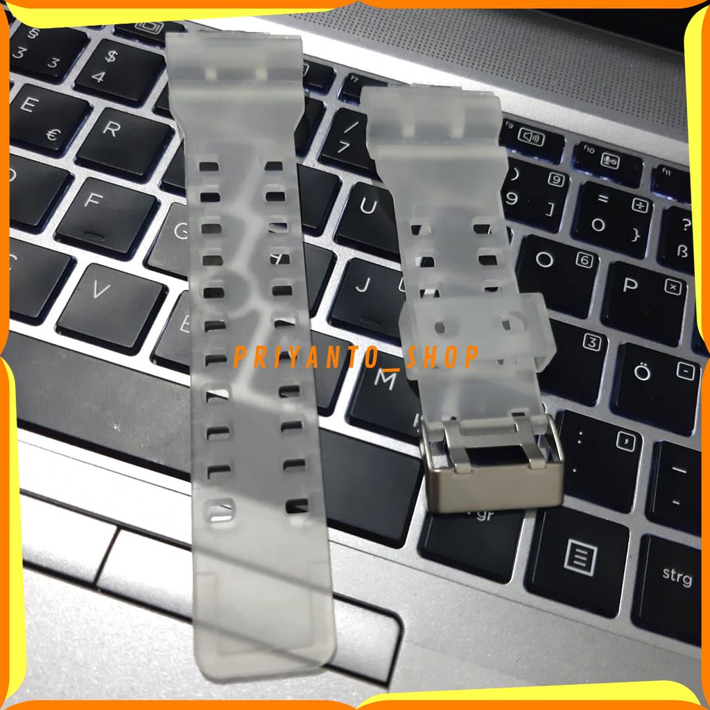 STRAP TALI JAM TANGAN CASIO G-SHOCK GA-100 GA-110 GA-150 GA-700 PUTIH TRANSPARAN FREE PEN