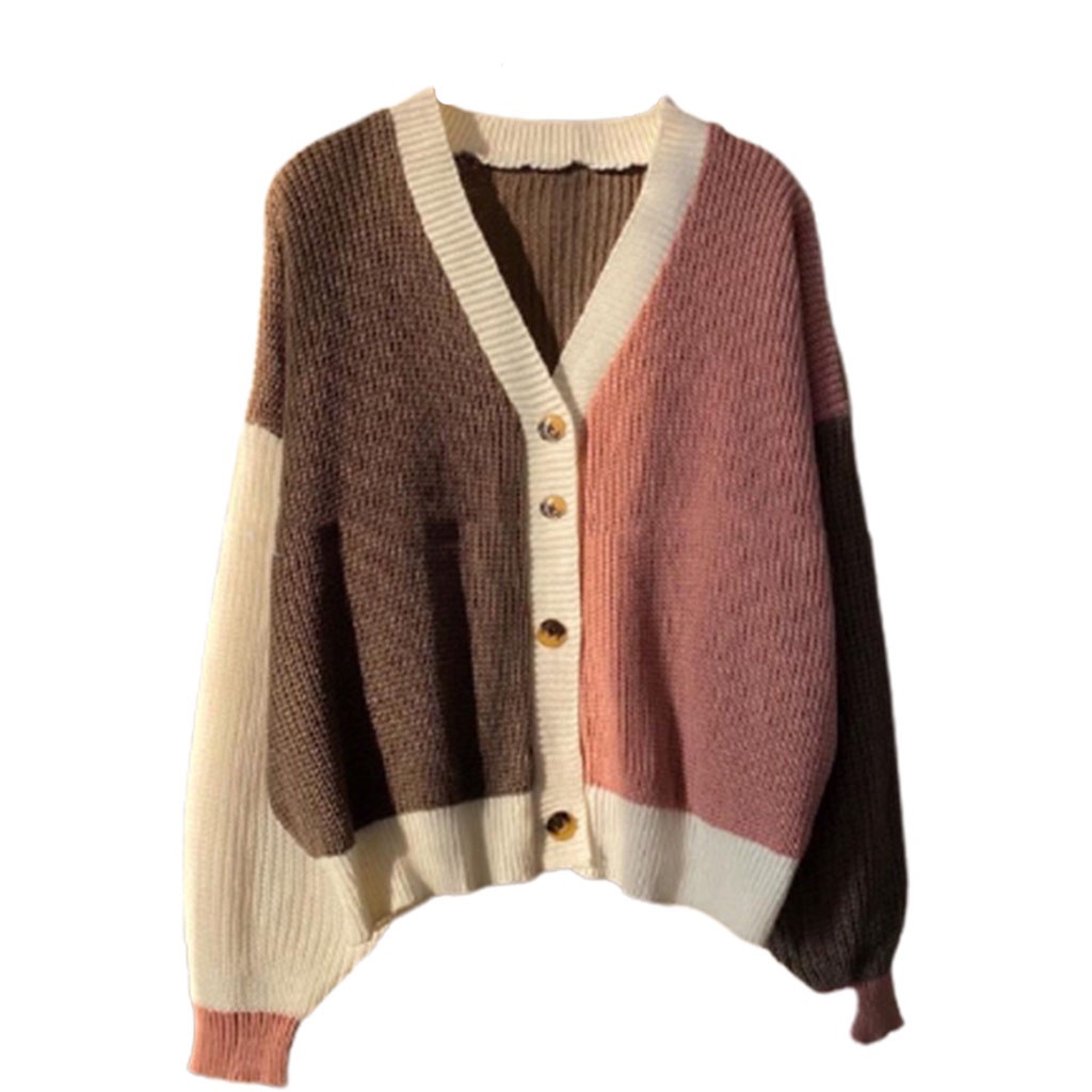 Cardigan Two Tone Rajut Kardigan Twist knit Wanita Korean Style Cardi Korea Murah Tebal Atasan Cewek