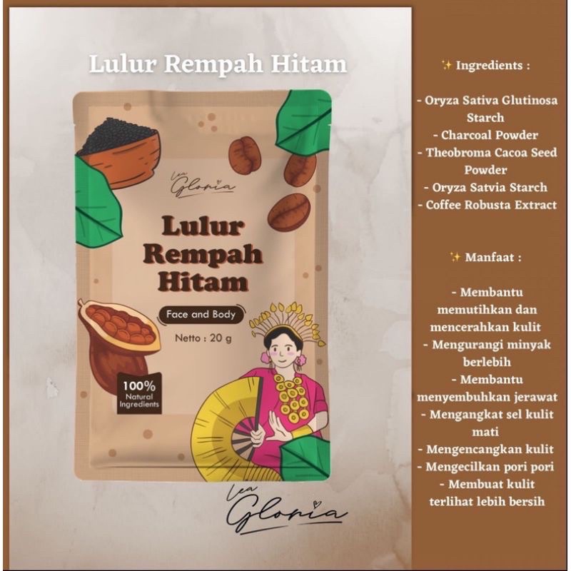 Lea Gloria Lulur Rempah Hitam bedda lotong &amp; Lulur Rempah Kayu Bangkal