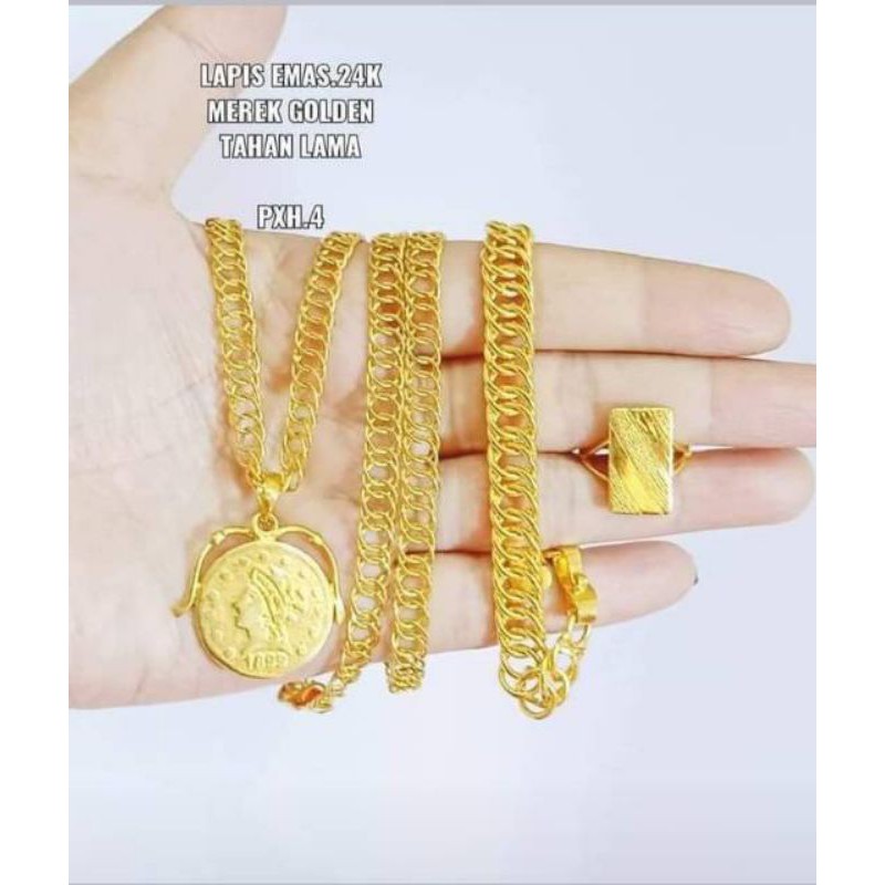 Replika mas kualitas golden, mewah,awet ,tahan lama,kalung,liontin,gelang,cincin