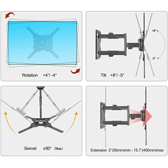 NB P4 NORTH BAYOU ORIGINAL TERMURAH Bracket TV Swivel / Belalai / Lengan flexible 32&quot;-55&quot;