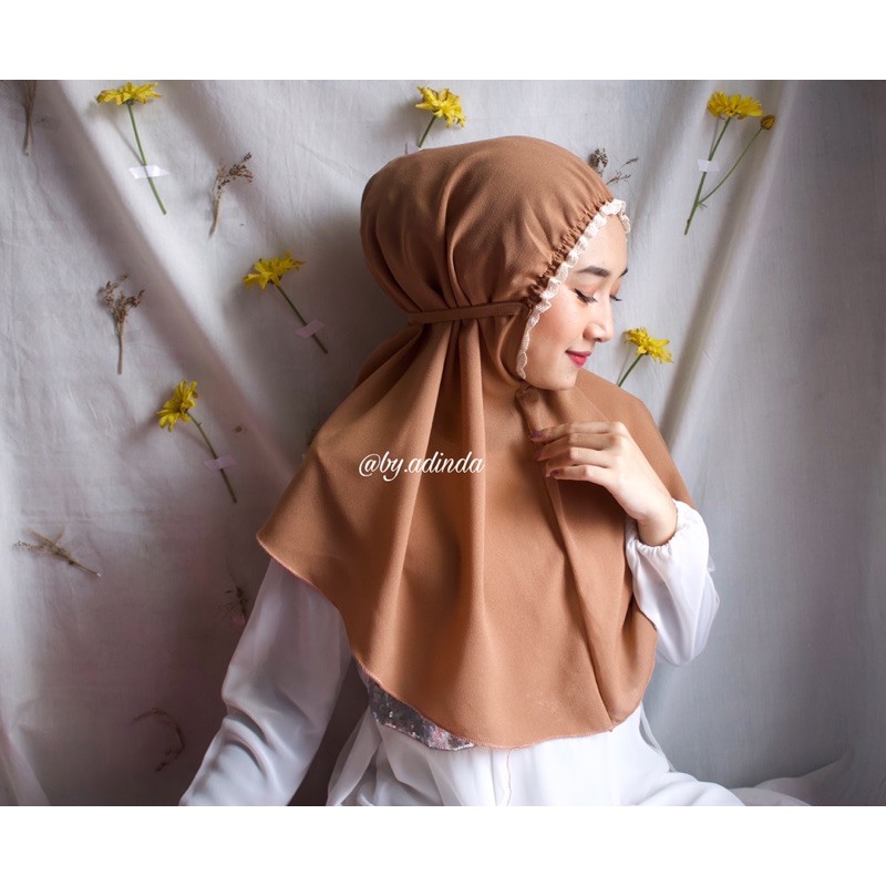 BERGO DAISY KERUT RENDA TALI PREMIUM NON PET DIAMOND HIJAB JILBAB INSTANT maryam