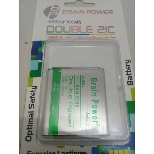 Battery Batere Batre Baterai Brain Power Samsung Core 2 II G355 G355H G360 EB-BG355BBE