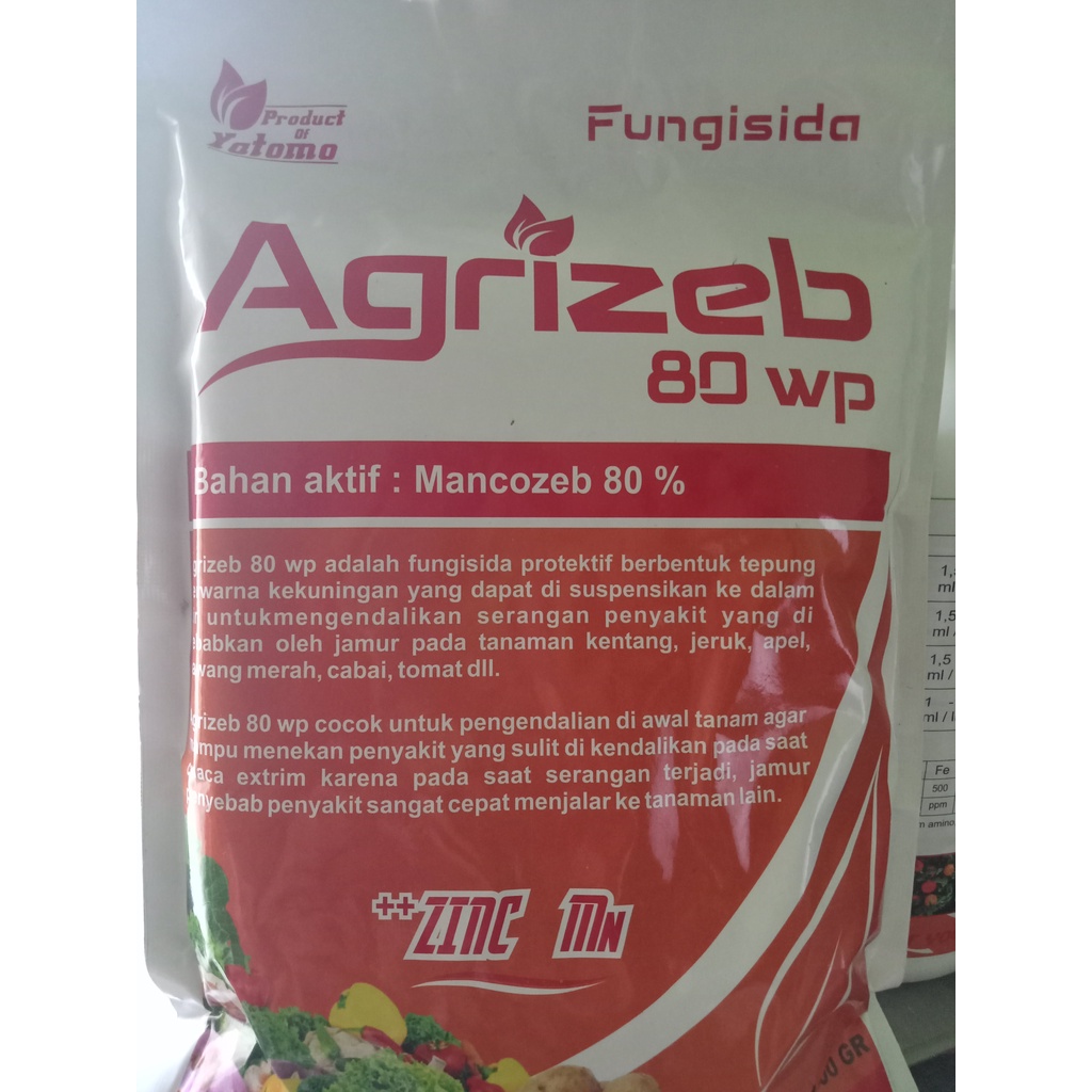 Fungisida Sistemik AGRIZEB  80wp - Mancozeb Kuning 80% + Zn dan Mn