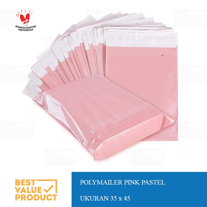 

MENYURAT-SURAT- KANTONG PLASTIK POLYMAILER 35X45 / PACKAGING POLYMAILER 35 X 45 - PINK PASTEL