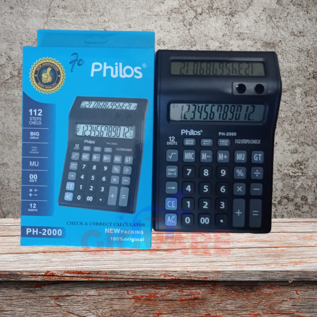 

KALKULATOR PHILOS PH-2000 12 DIGIT ORIGINAL | KALKULATOR DAGANG SEDANG | GIOVARE