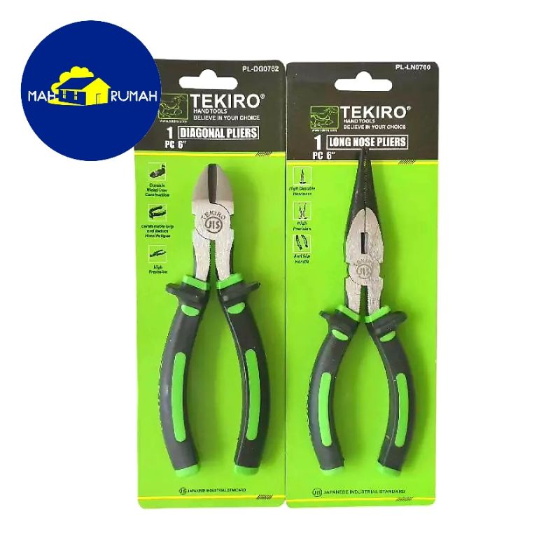 TANG LANCIP / POTONG Knip Diagonal Long Nose Pliers - TEKIRO 6&quot; 6 inch