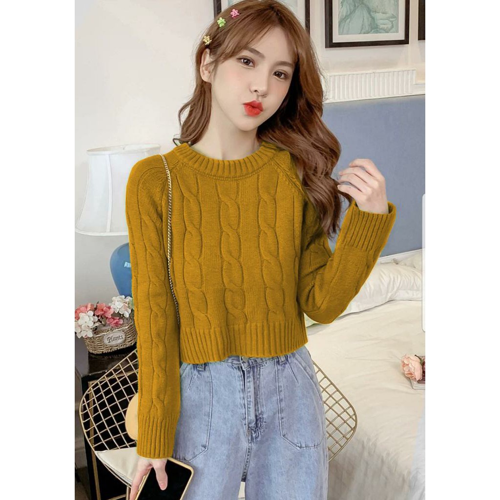 WSE390 - Sweater Rajut Emily / Sweater Wanita / Sweater Rajut Motif / Sweater Rajut Model Korean / PREMIUM QUALITY