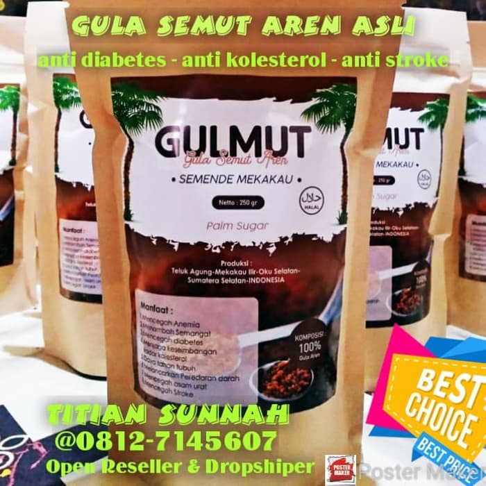 

250 gr Gulmut Gula Semut Gula Aren Organik Palm Sugar Brown Sugar