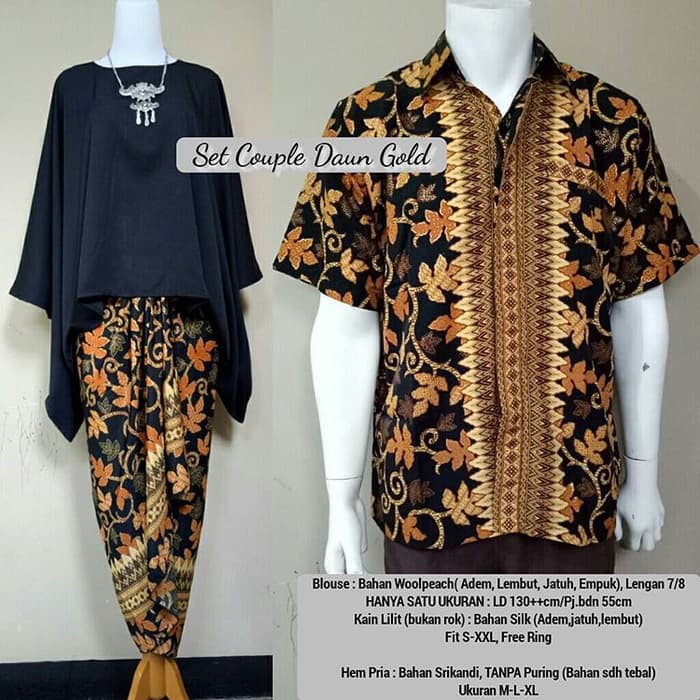 Setelan Couple Kebaya Batwing / Kalong JUMBO Putih dan Lainnya