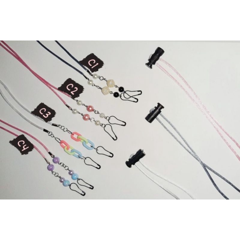 Strap Masker lucu 2 in 1 / konektor masker dengan stopper / strap masker adjustable termurah 