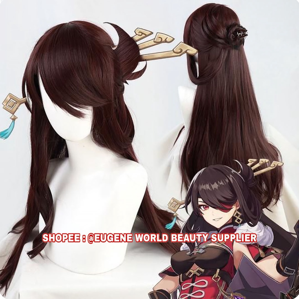 READY STOCK - WIG BEIDOU WIG BEI DOU WIG COSPLAY GAME GENSHIN IMPACT WIG CEWE CEWEK WANITA PANJANG L