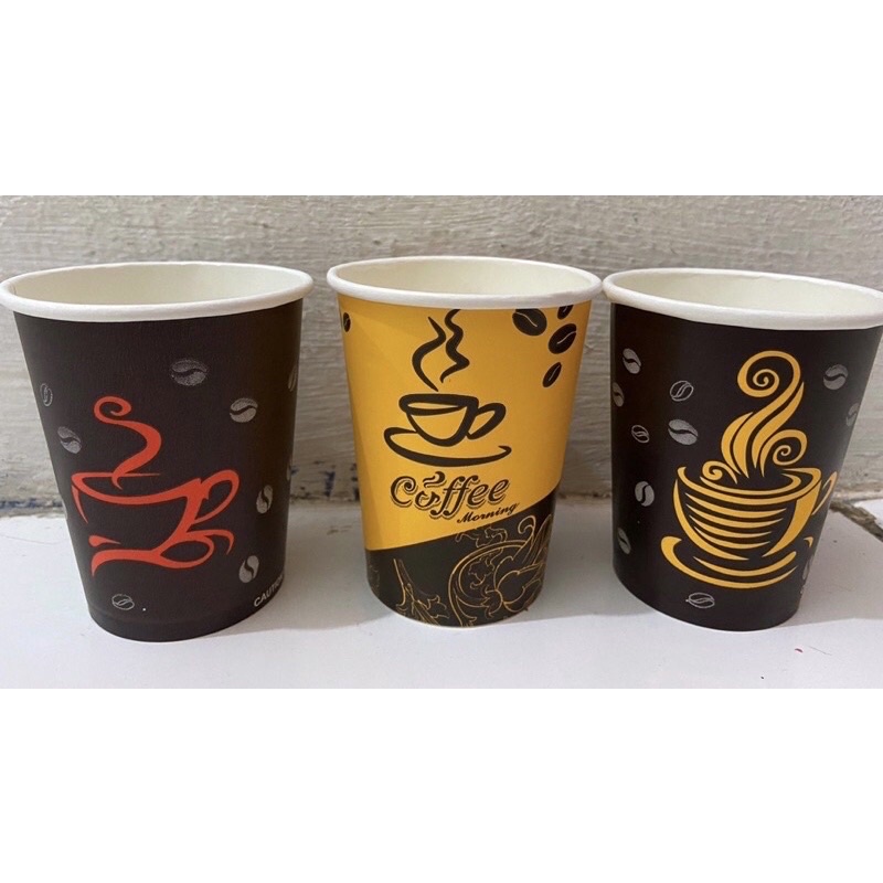 Gelas kopi + Tutup/ Paper cup 8oz / Gelas kertas/ kualitas bagus dan tebal