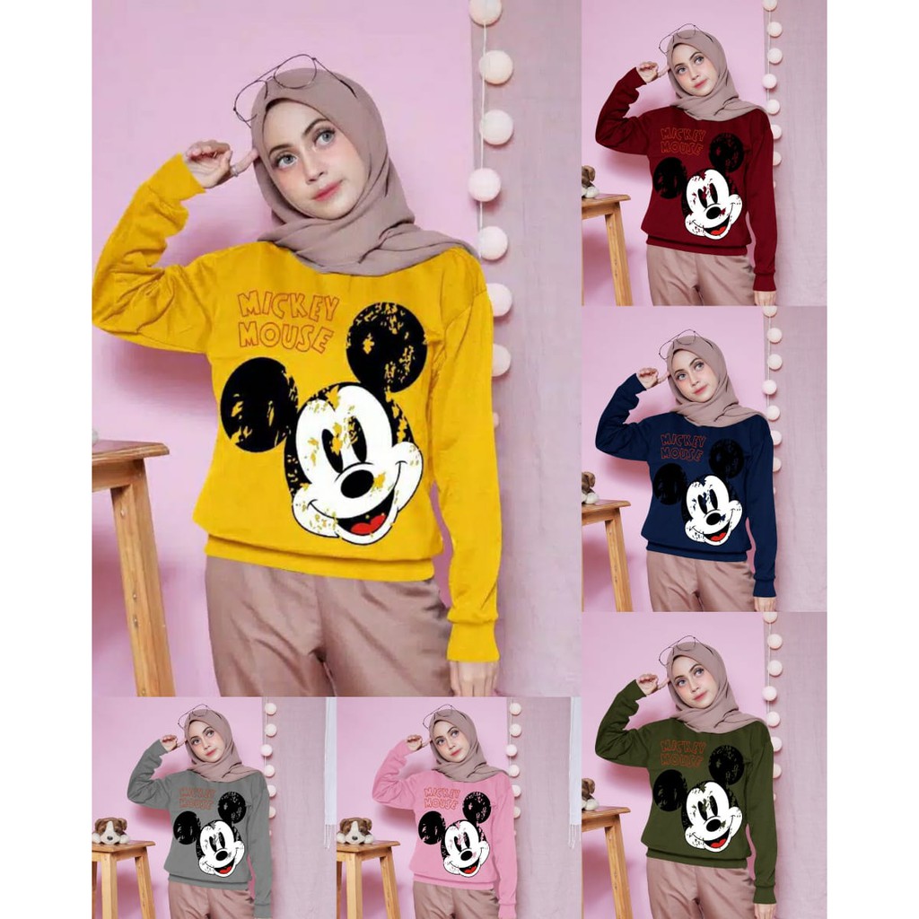 COD SWEATER JUMBO FACEMICK IMPORT / SWEATER IMPORT MURAH / ATASAN WANITA MURAH