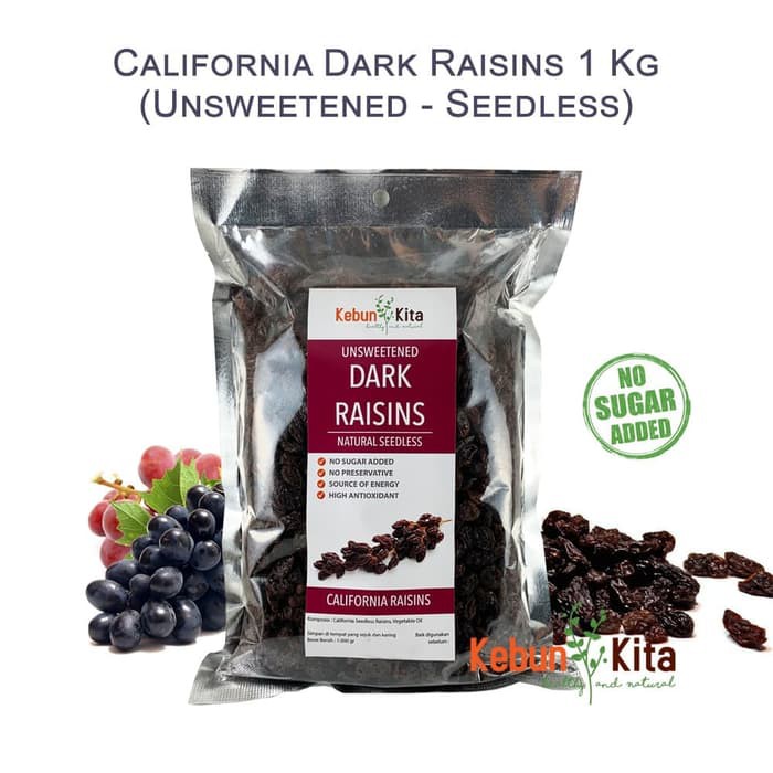 

Termurah Dark Raisin 1kg (Kismis) Special