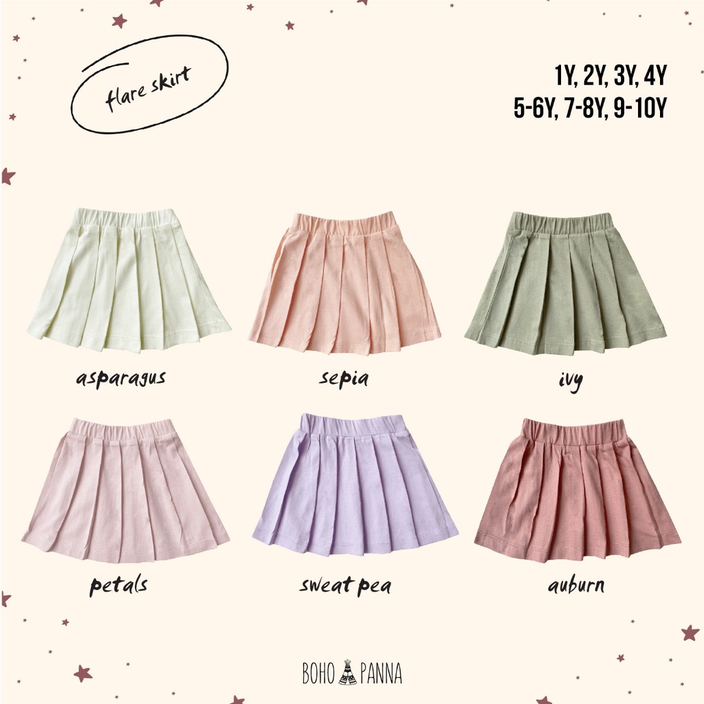 Rok Anak Perempuan Bohobaby Bohopanna - Flare Skirt 1 – 6 Tahun