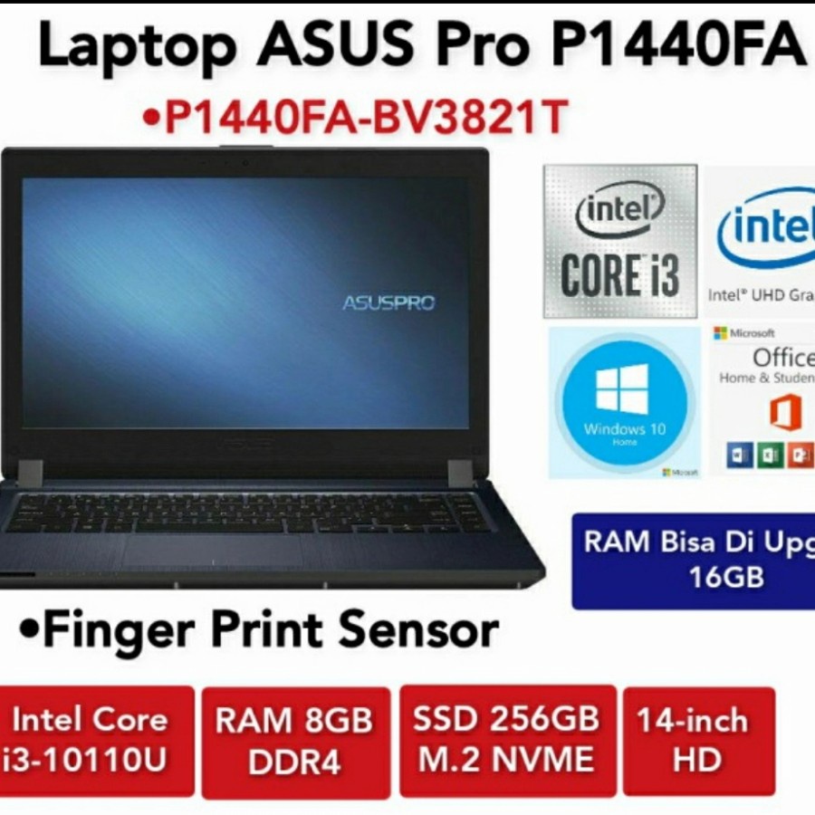 Jual Laptop Asus Pro P1440fa Intel Core I3 10110u 8gb Ssd 256gb Win10 Indonesiashopee 9184