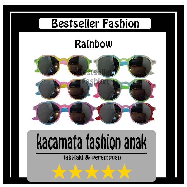 Kacamata hitam Anak Frame Rainbow/Fashion Anak Terbaru Bulat Rainbow High Quality Import Kacamata Fashion Anti UV anak NOCASE