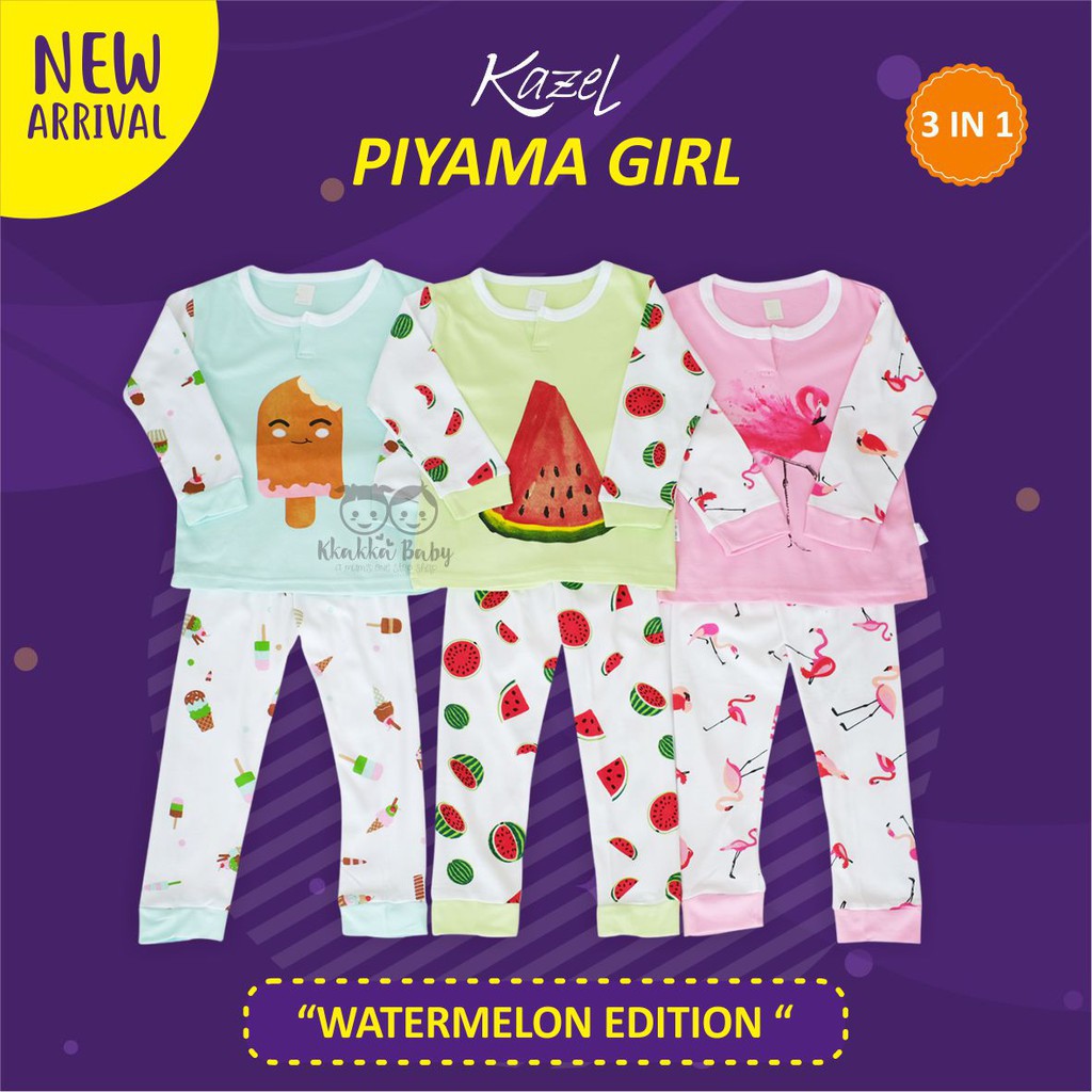 1 Setelan Piyama Kazel GIRL / BOY Flower Bunny Truck London NB-XXL (0-6 tahun) CBKS