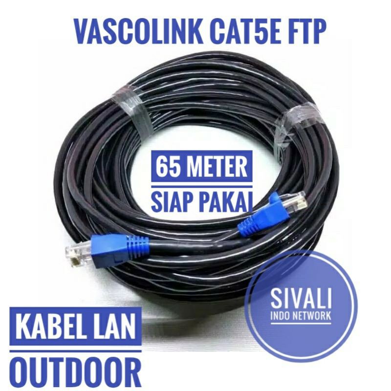 65 METER VASCOLINK KABEL LAN FTP CAT5E  SIAP PAKAI