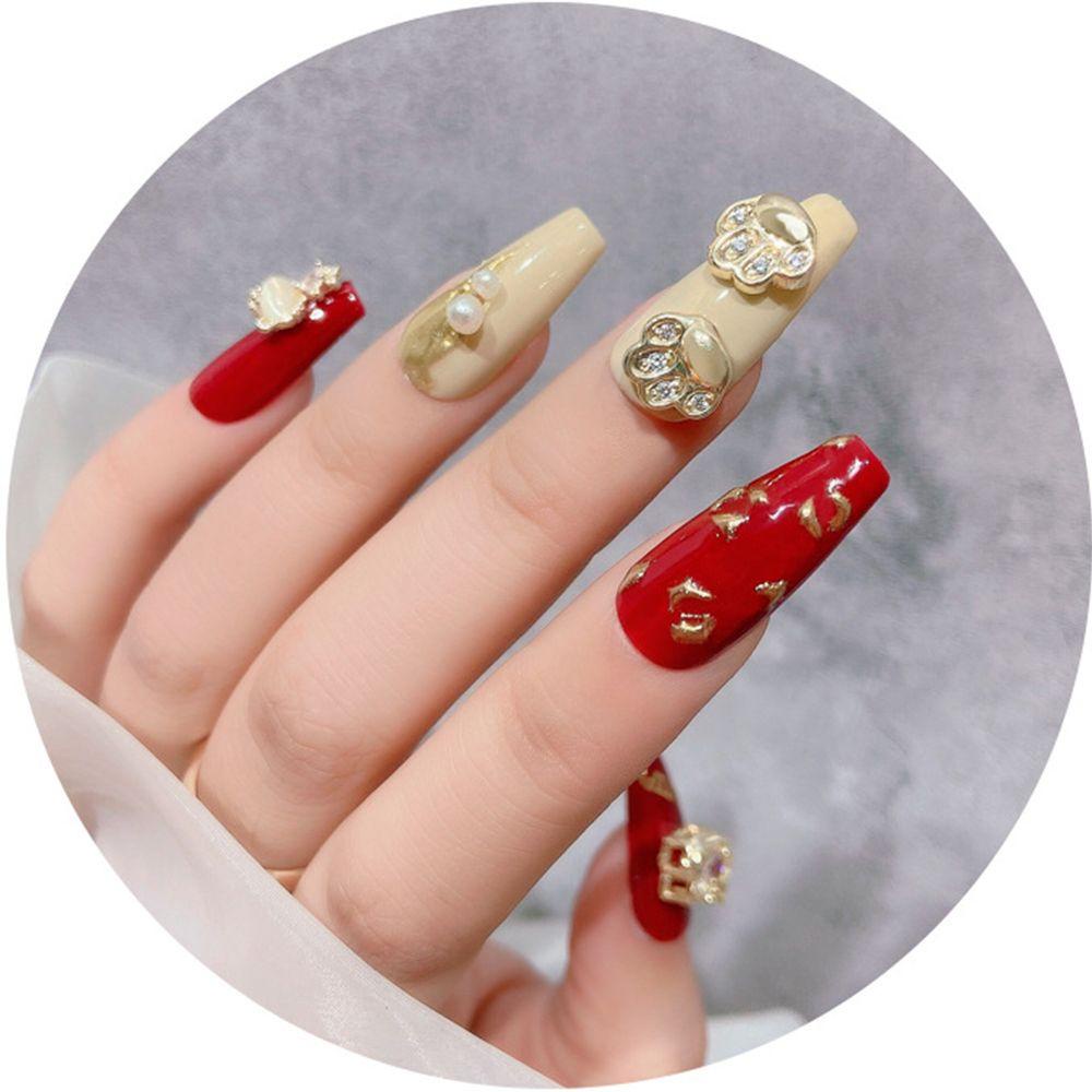 Nanas Nail Art Rhinestones Beruntung Mewah Trendi Paduan Aksesoris Manicure