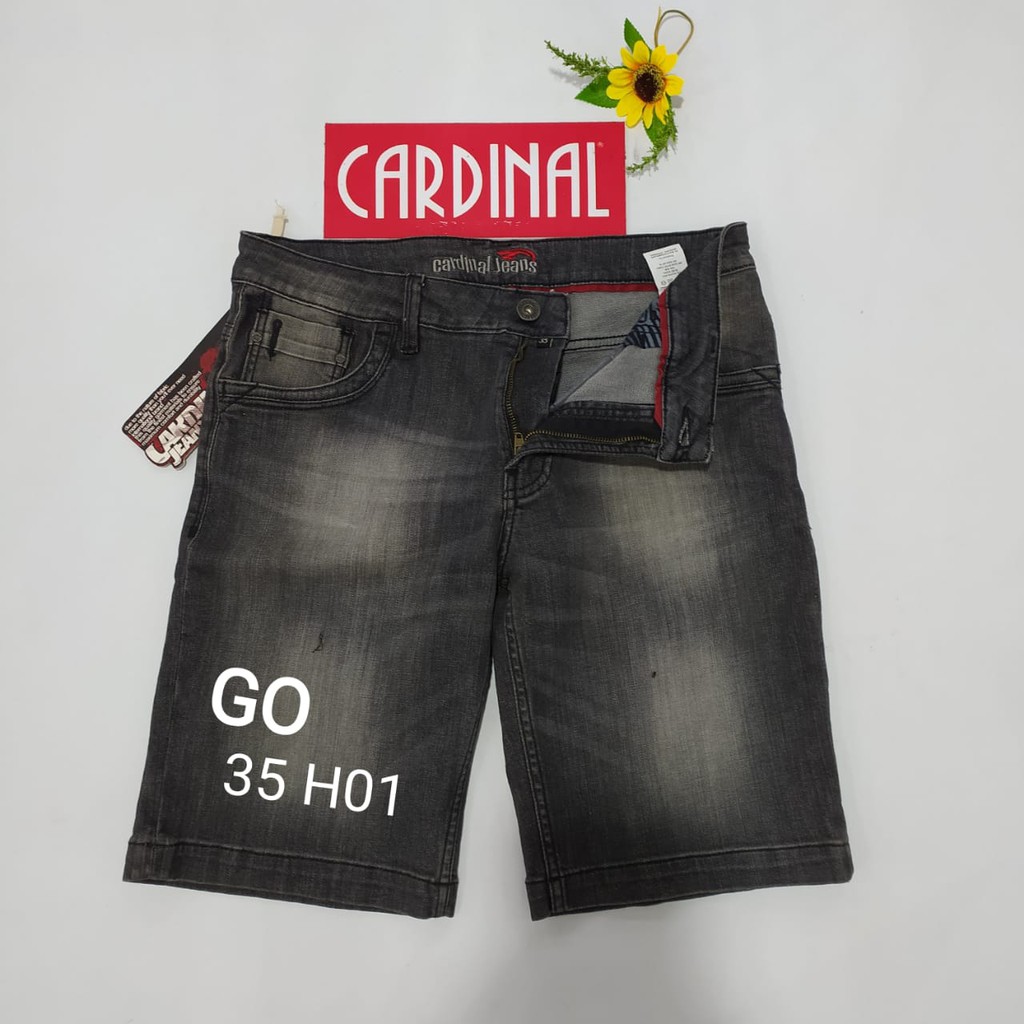 gof 35-CBV CARDINAL JEANS Celana Pria Celana Pendek Bermuda Casual Sobek Slimfit Reguler Fit Reguler