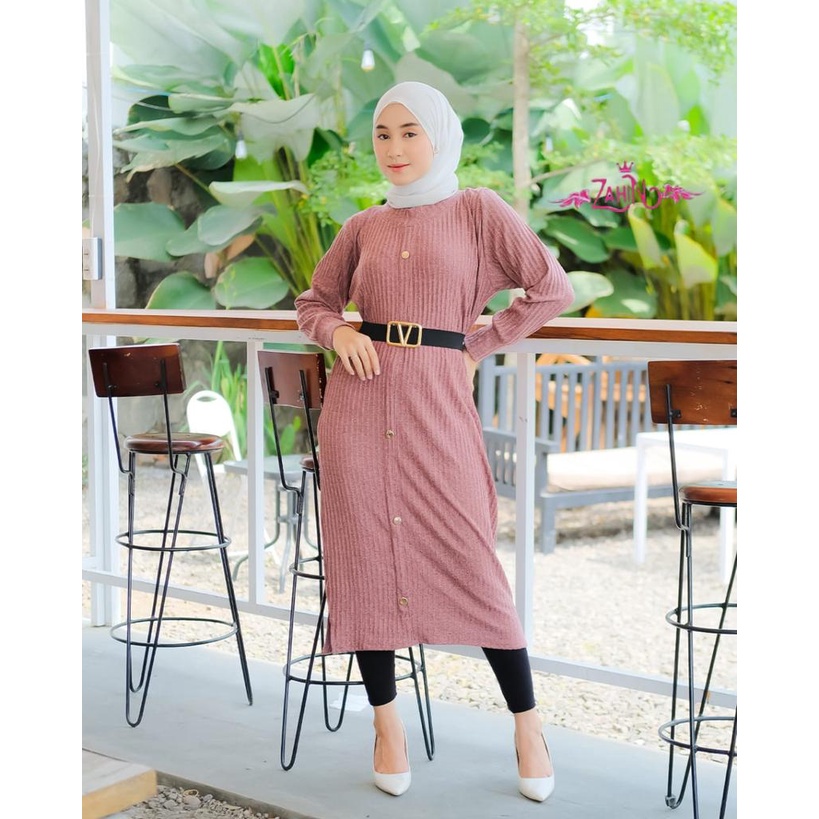 FATHIA KNIT MIDI DRESS original zahin Korea style terbaru ecer grosir reseller dropshiper