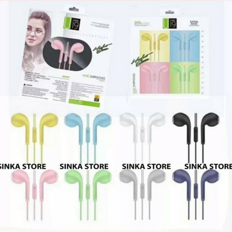 Handfree Headset Macaron U19 Oraimo Hifi Extra Bass Henset Musik High Quality