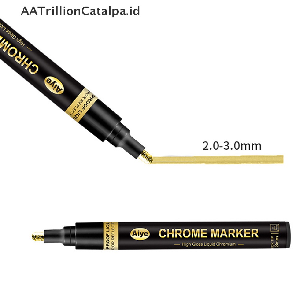 Aatrillioncatalpa 1Pc Pen Metal Lapis Chrome 0.7-3mm Untuk DIY Cat Cermin