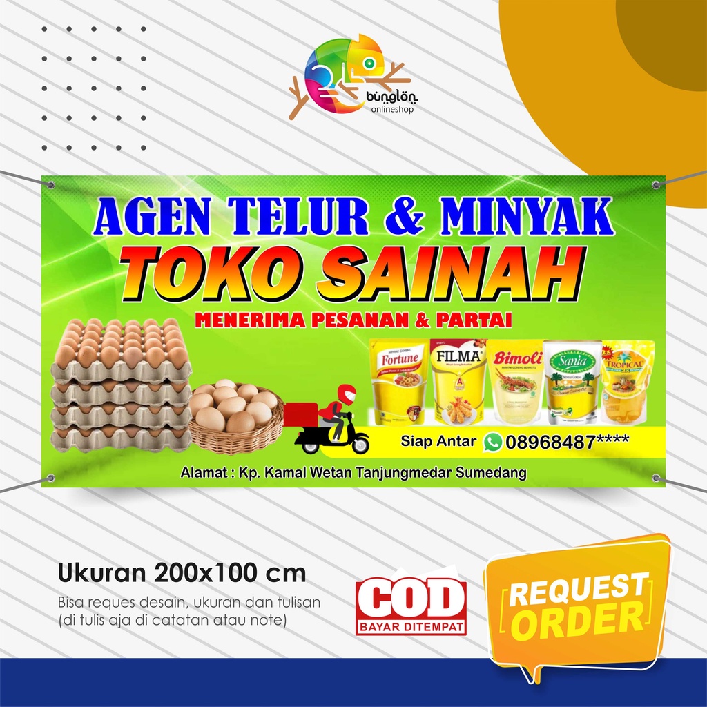 Spanduk Banner Toko Agen Telur & Minyak