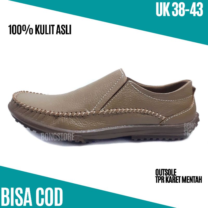 sepatu pria kasual slip on sepatu pria mokasin kulit sepatu gloripy kasual sepatu pria kulit asli