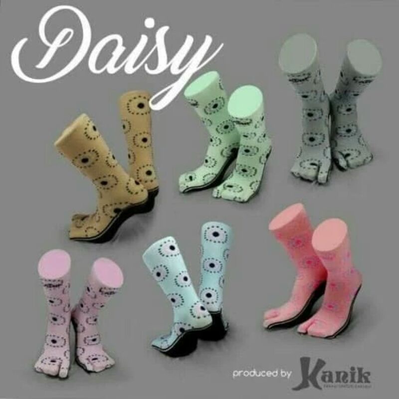 Kaos kaki kanik infinity motif circular daisy polka shapeline elena alfabet