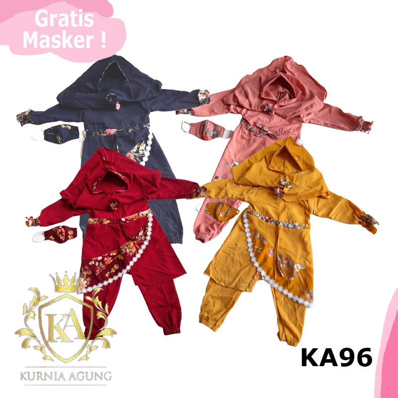 Setelan Baju Muslim Anak Perempuan 2 3 Tahun Gamis Muslimah Perempuan Mewah Dress Anak Bahan Setelan Celana dan Baju Anak Cewek Bahan Rayon Adem KA96