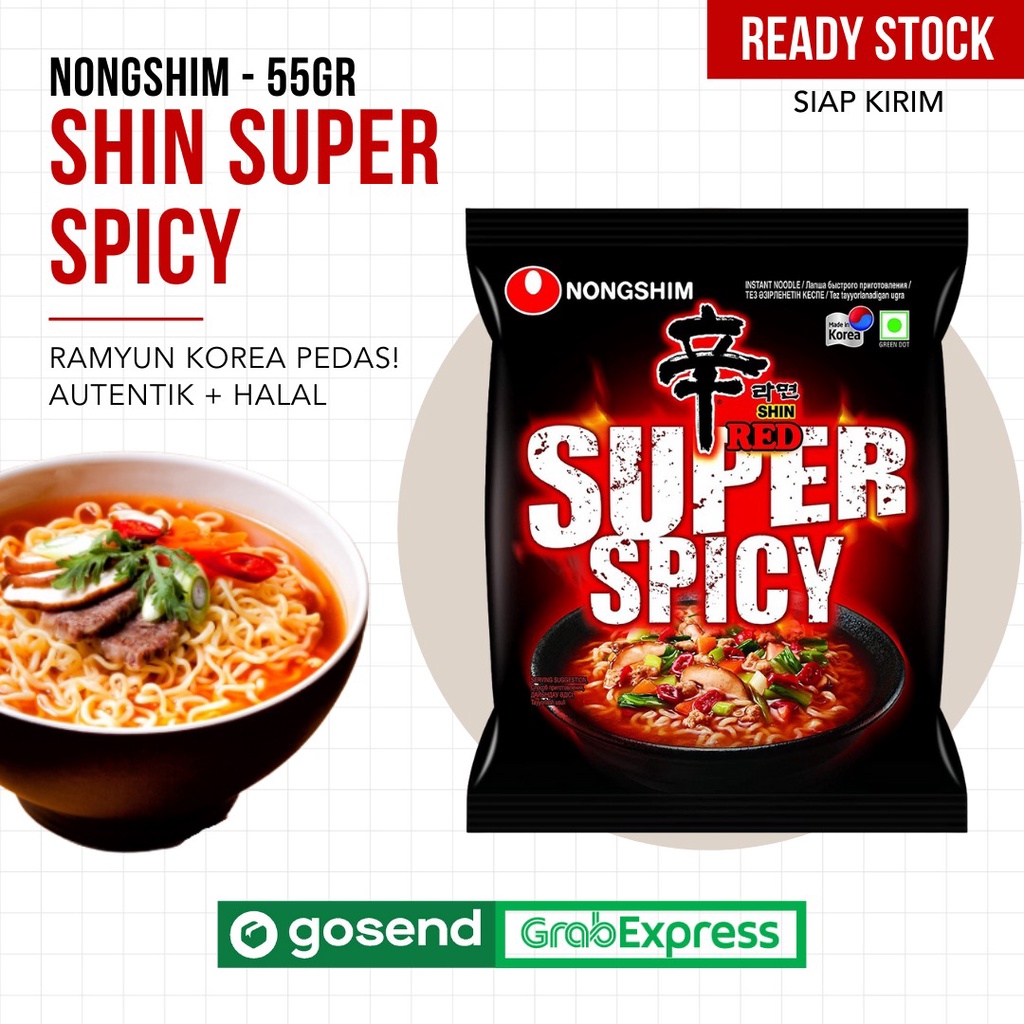 

(SIAP KIRIM) NONGSHIM - SHIN RED SUPER SPICY RAMYUN - 120 GR (MIE INSTAN KOREA)