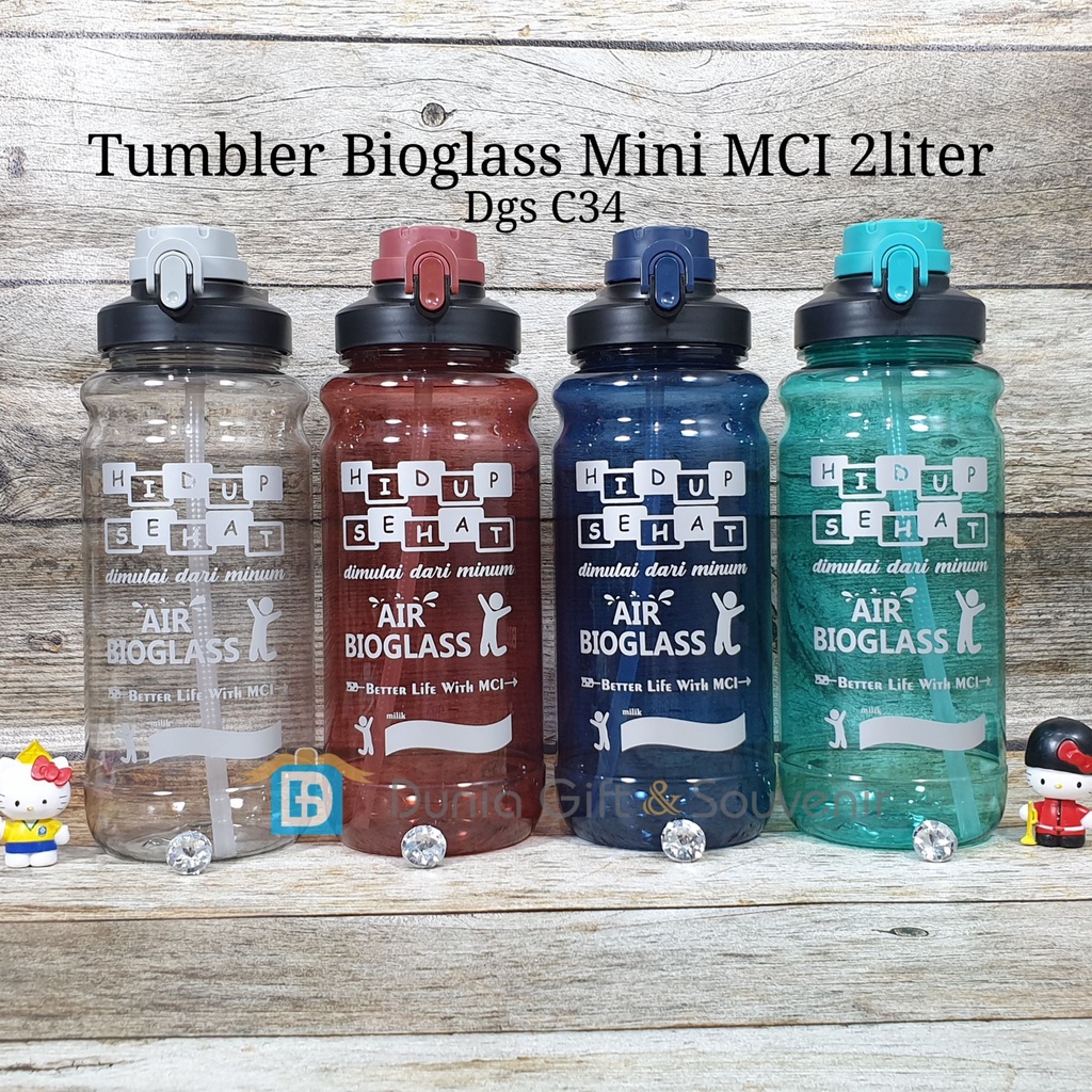 Tumbler Biomini MCI "Sehat dimulai” No Box | Botol Bioglass mini MCI