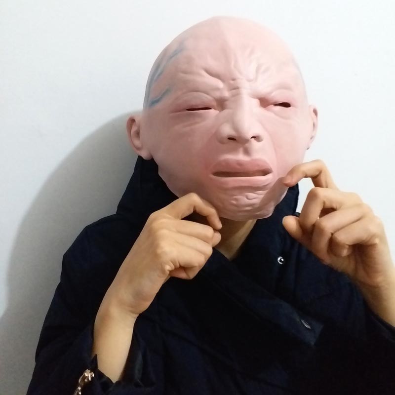 TOL-17 topeng latex karet full head kepala crying baby bayi dewasa halloween a