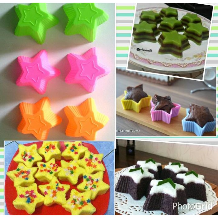 Cetakan bolu puding bintang rege/gerigi 12 pcs