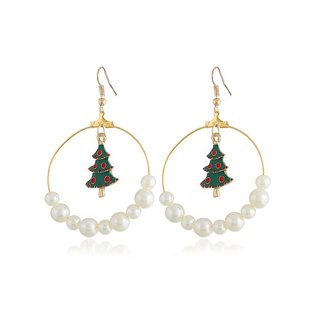 LRC Anting Gantung Fashion Color Snowman Elk Earrings D22060