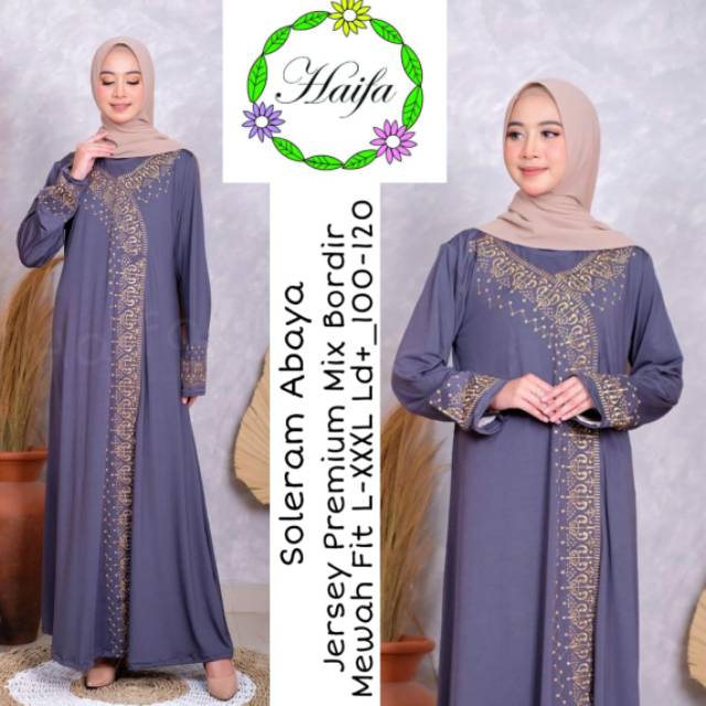 Tamam Maxy Gamis Arabian Super Mewah Dres Muslim Jumbo xxxl Ld 130cm Gamis Jersey Motif Bordir Timbul Arabian Soleram Abaya Gamis Lebaran Remaja Muslimah Terbaru Seragaman Pengajian Murah Dress Wanita Muslimah Syar'i Gamis Polos Tebal Premium Warna Hitam