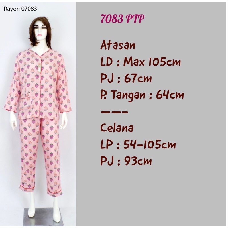 Piyama Katun Rayon Premium T-096/T-098 / Baju Tidur