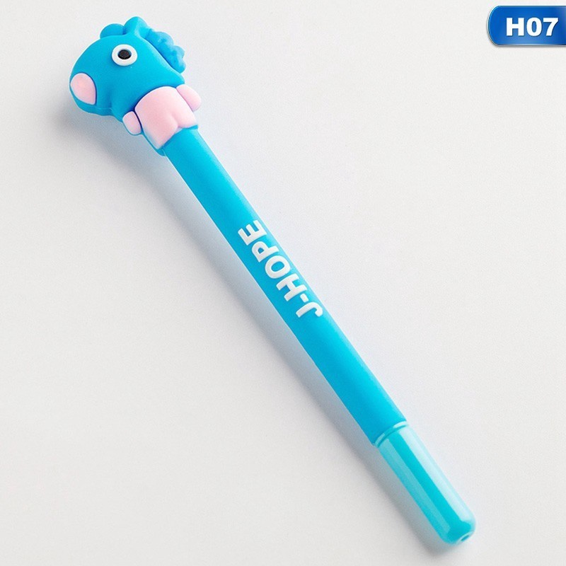 Pulpen Cute Characters Lucu Karakter BT21 Black Ink Gel Pen / Pena Bts / Army Stationary BTS Import/ pulpen karakter lucu