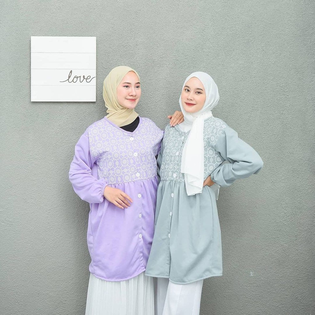 Nara Grosir - Aisyah Long Outer | Fashion Terkini | Sweater Termurah