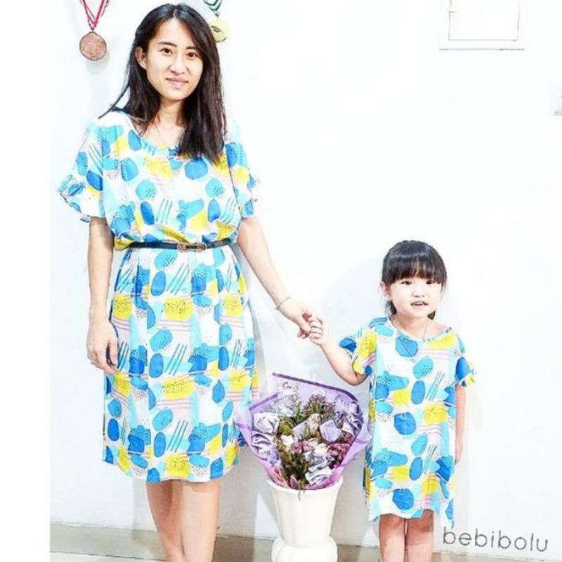 Bebibolu | Misha Home Dress Paws, daster couple ibu dan anak