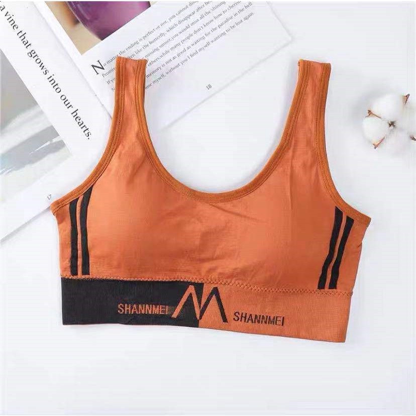 GO! BR468 BH Sport Bra SHANMEI 2 GARIS Push Up Gym Fitness Joging Yoga PakaianDalam Olahraga