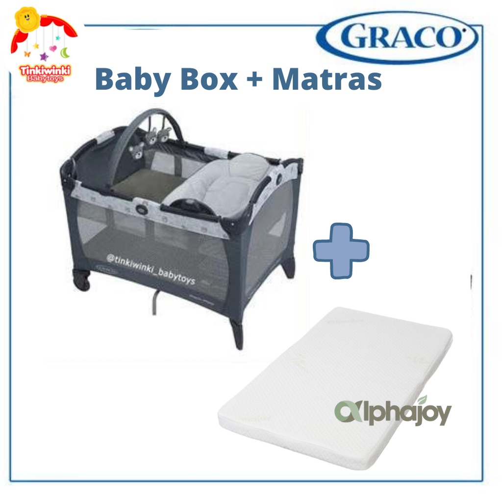 Pick and Play Graco Baby Box in KODIAK + Matras Doogle | Alphajoy