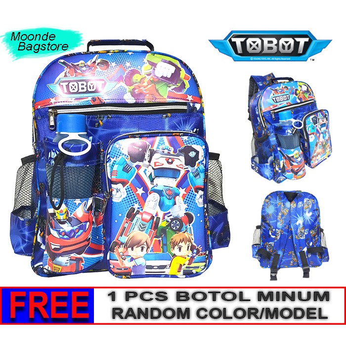 Tas Ransel anak SD karakter Spiderman-Ultraman-captain America free botol / tas anak SD laki-laki