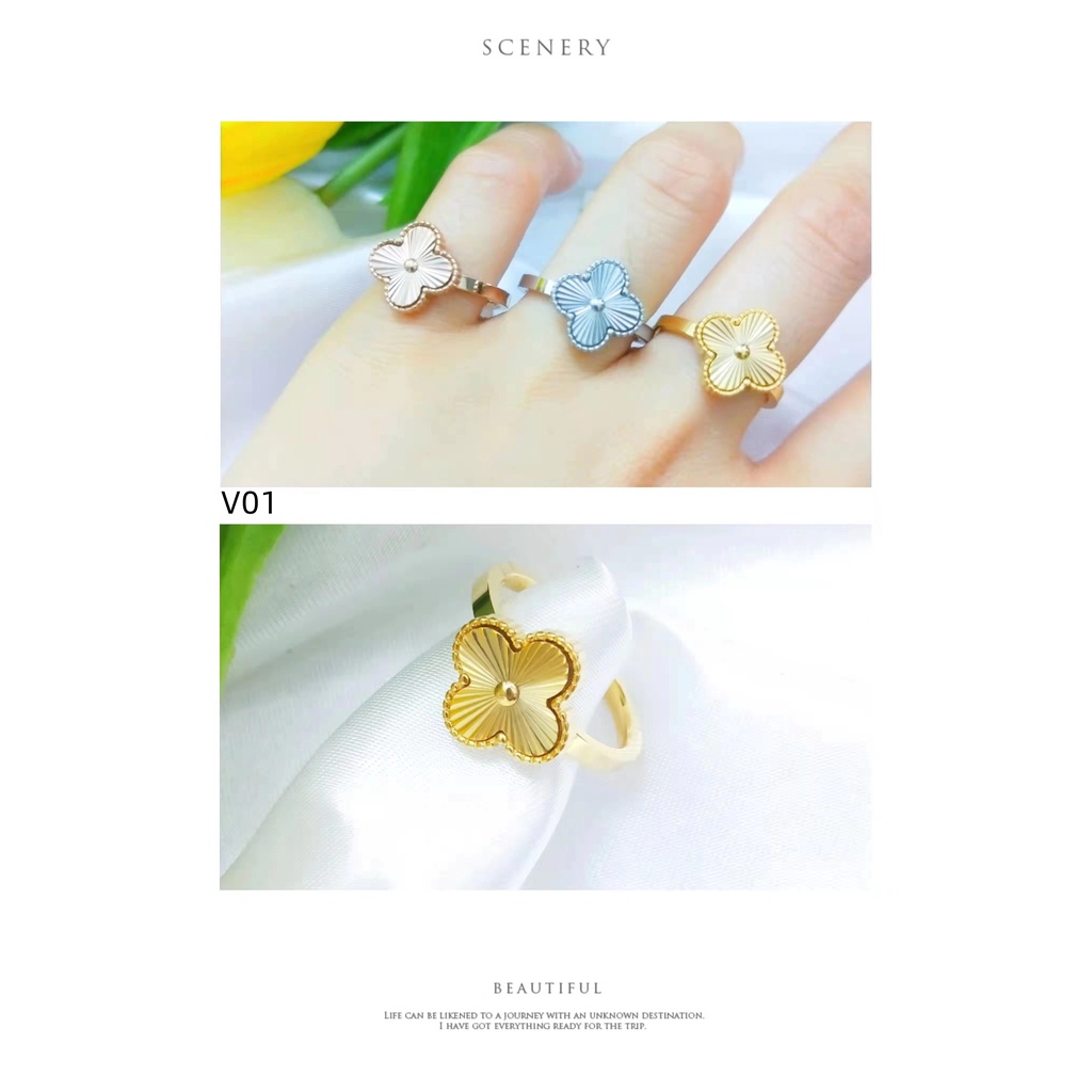 Cincin Titanium Permata Perhiasan Fashion V01-03