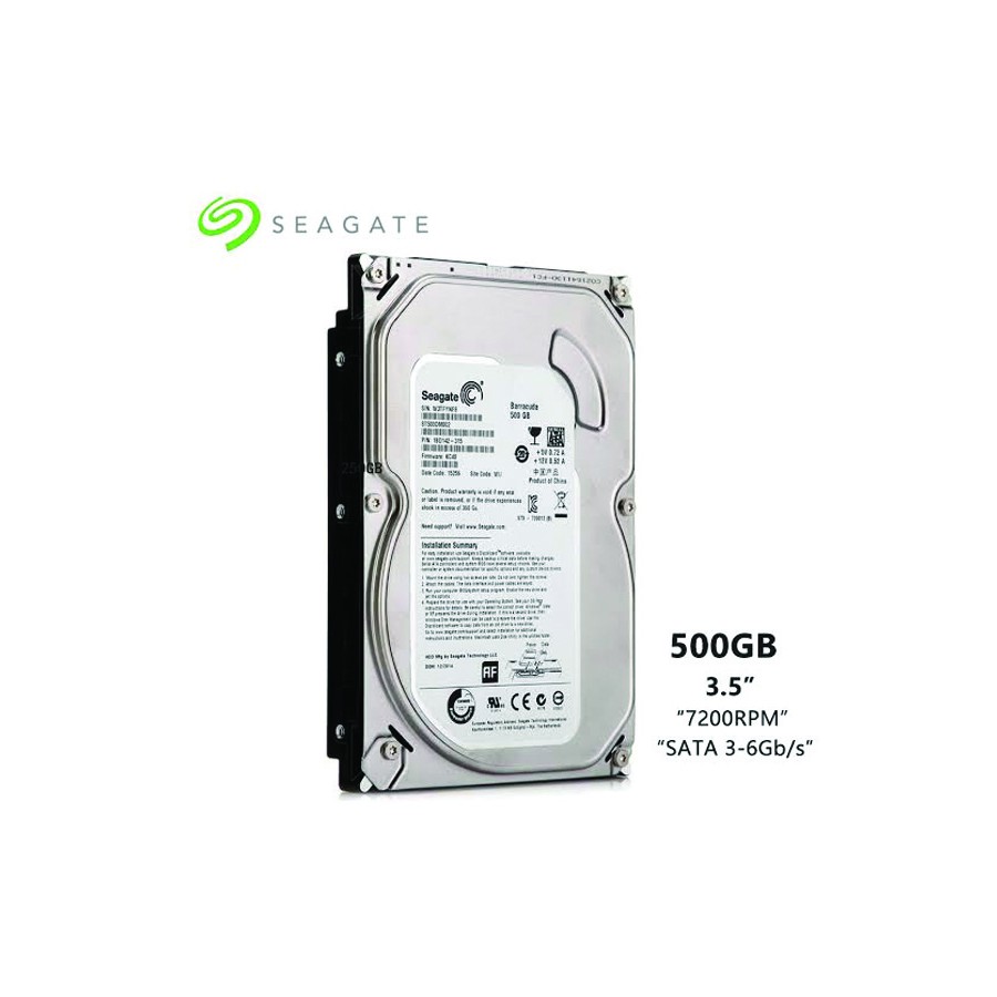 HI3S500  HARD DISK INTERNAL 3.5 SEAGATE 500 GB FOR PC ORIGINAL NON RESMI GREEN  WHITE
