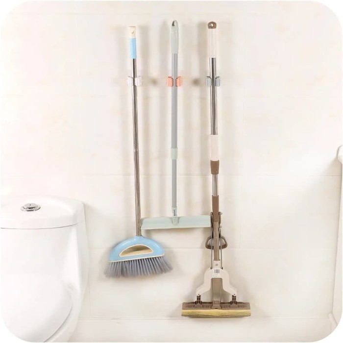 Klip Penjepit Gantungan Sapu Kain Pel Mop Broom Holder Hanger Hook